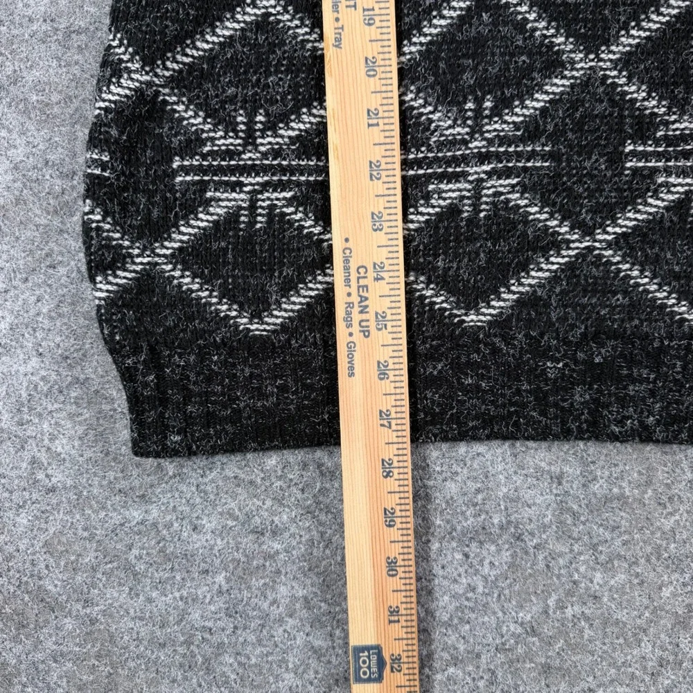 New Era Sweaters Men's M Black White Geometric Knit Pullover Crewneck Made USA